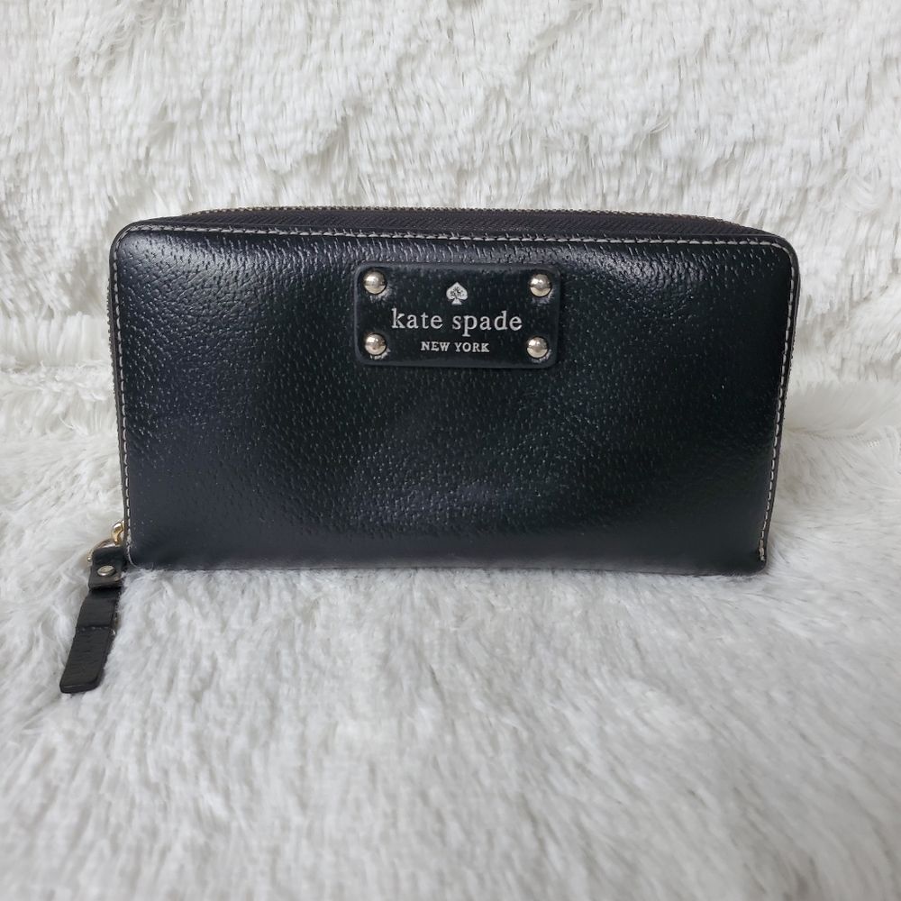 Kate Spade Wellesley Neda Black Zip Around Wallet